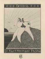 <div class="wysiwyg"><p>Hedwig Keerl-Thoma, <em>Ex-libris Dr Kurt Hermann Thoma</em>, cliché au trait, 9,2 x 7 cm, 1913, inv. 16280.</p></div>