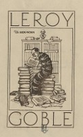 <div class="wysiwyg"><p>Carl Stephen Junge, <em>Ex-libris Leroy Goble</em>, cliché au trait, 11,4 x 7,6 cm, s.d., inv. 70901.</p></div>