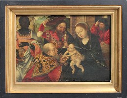<div class="wysiwyg"><p>Anciens Pays-Bas, <em>L’Adoration des mages</em>, huile sur bois, 26 x 36 cm, vers 1520-1530, inv. 12025.</p></div>