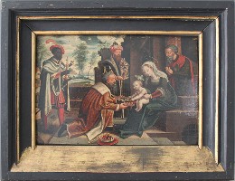 <div class="wysiwyg"><p>Anciens Pays-Bas, <em>L’Adoration des Mages</em>, huile sur bois, 31,5 x 46 cm, première moitié du XVI<sup>e</sup> siècle, inv. 12033.</p></div>