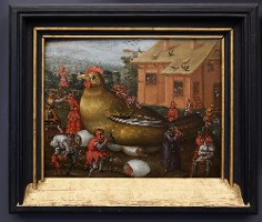 <div class="wysiwyg"><p>Anciens Pays-Bas, <em>Poule couvant des fous, </em>huile sur bois, 53,5 x 63,2 cm, XVII<sup>e</sup> siècle (&amp;#xa0;?), inv. 12038 (photo Benoît Mahaux, 2018).</p></div>